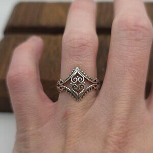 Size 6.5 Sterling Silver Cool Fancy Upside Down Hearts Ring A1425